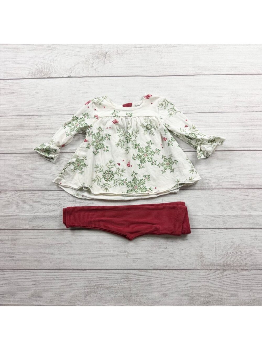 Burts Bees Baby Girls Organic Cotton Floral Tunic Leggings Set 3-6 Months